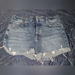 Forever 21 Distressed Blue Denim Jean Shorts